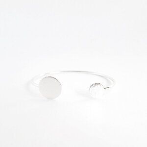 NEW BRUSHED DISKS Silver Cuff Bracelet